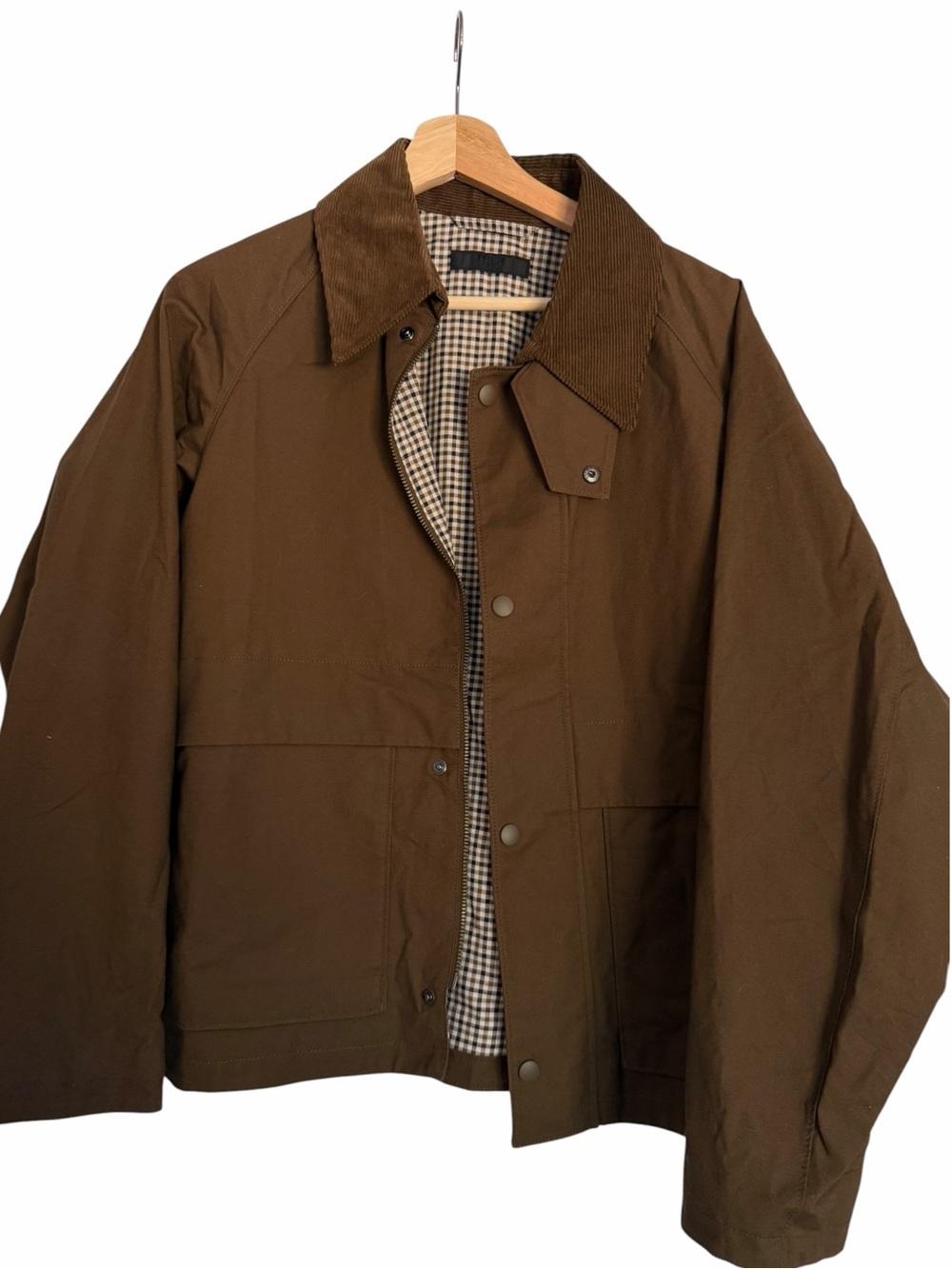 UNIQLO Utility Short Blouson 459592 Mens Small Brown Corduroy Collar Jacket